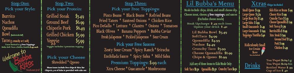 Bubba Ritos Menu image 3